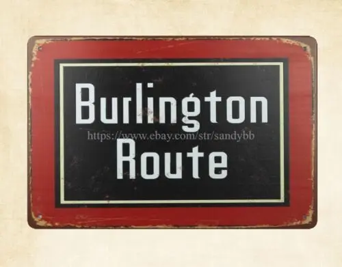 1pcs metal art work walls Burlington Route metal tin sign