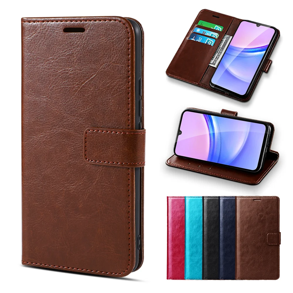 Samsang A 15 4G Case Book Style Magnetic Holder Leather Flip For Samsung Galaxy A05 A05s A15 4G A25 A35 A55 5G 2024 Wallet Coque