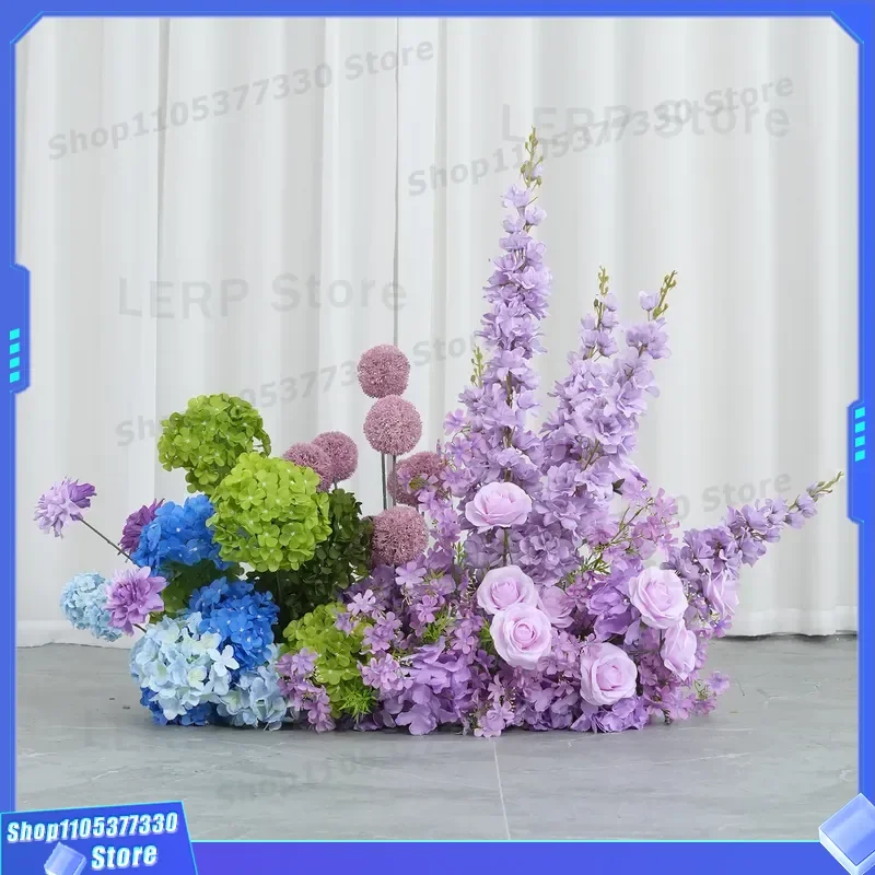 Artificial Flower Row for Wedding Aisle Decor Forest Style Fake Floral Arrangement Idyllic Runway Decoration Finished Garland