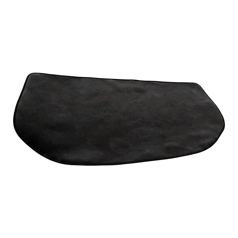Fireplace Mat Heat-Resistant Floor Protector Black Silicone-Coated Fiberglass Half Round Rug Protector For Fireplaces Wood Stove