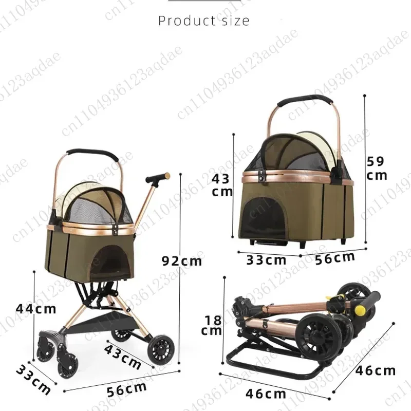 Pet cart Lightweight Small and medium-sized dogs Foldable walking dogs Dog cat trolley Separable basket going out
