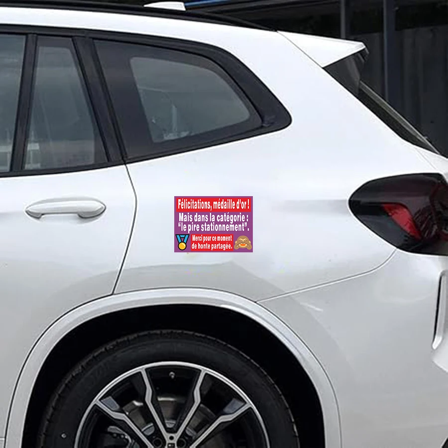 150 Pcs Funny  French Parking Warning Stickers - Matte Finish, 7x5cm/2.75x1.57 Inch, Humorous Car Reminder Labels