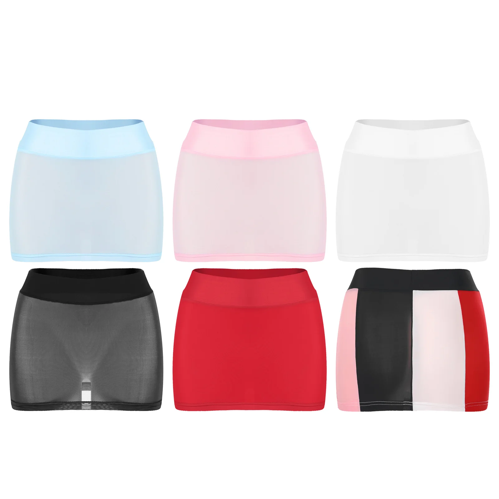 Womens Micro Mini Hip Skirt Semi See-through Miniskirt Low Rise Bodycon Short Pencil Skirt Ultrashort Skirts Beachwear Nightwear