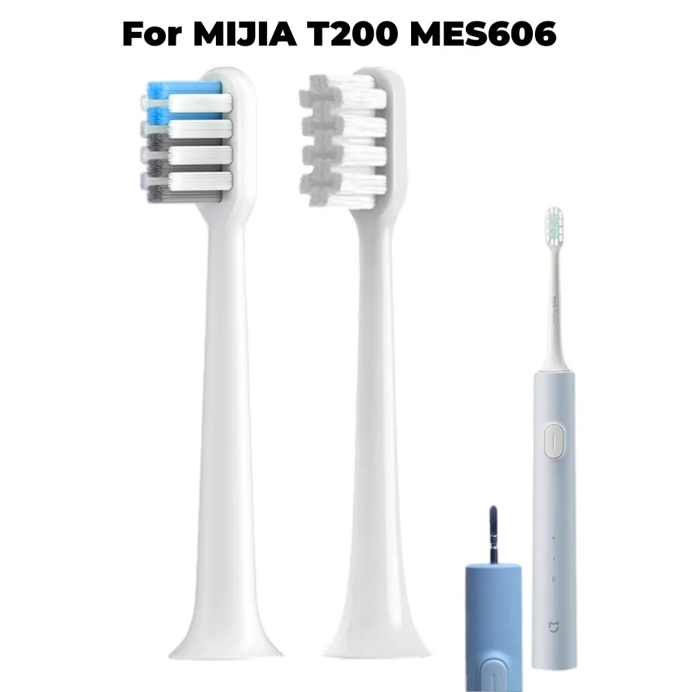 4 Pcs/Pack Replacement Electric Toothbrush Heads Compatible With Mijia T200 MES606 , Clean Type / Caring Type , With Dust Cover