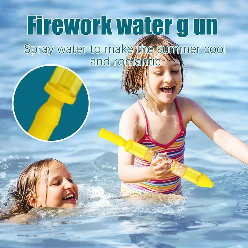 Brinquedo de pistola de fogos de artifício de água infantil 360 °   Varinha de respingo rotativa para batalhas de praia de piscina puxar jogo ao ar livre de blaster ( maiores de 6 anos)