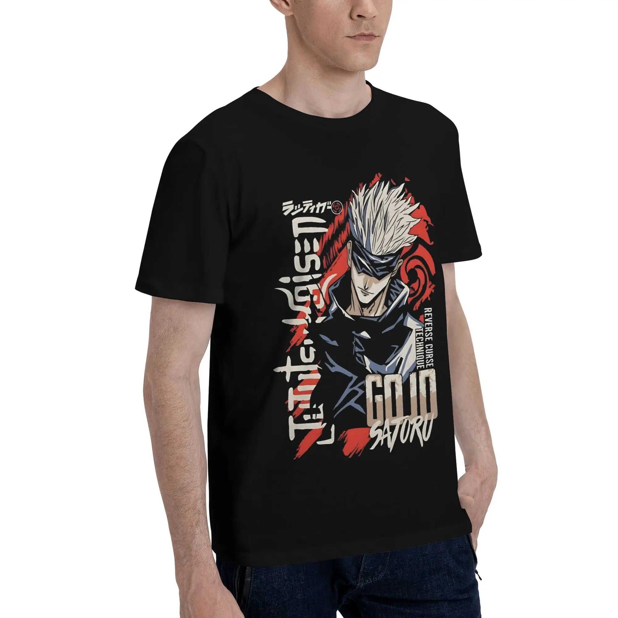 The Strongest Gojo  Funny 100% Cotton T-Shirt Bandai Jujutsu Kaisen Tops Tees For Men