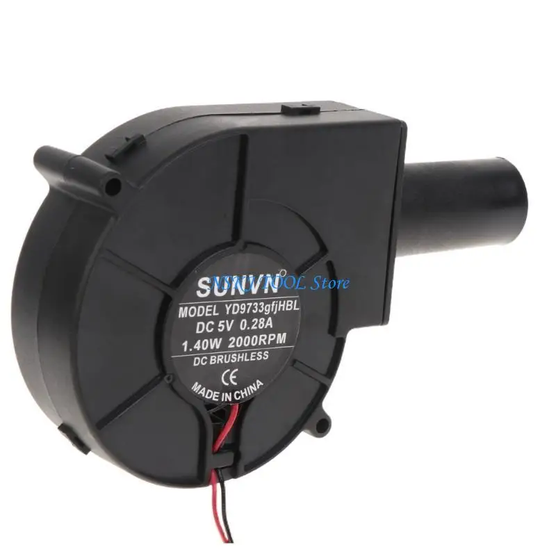 Quạt BBQ L8RC 9733 Máy thổi khí 97x97x33mm 5V 12V 24V 2000-3600R Khởi động than với ống khí 26mm cho bếp lò nướng màu xanh lá