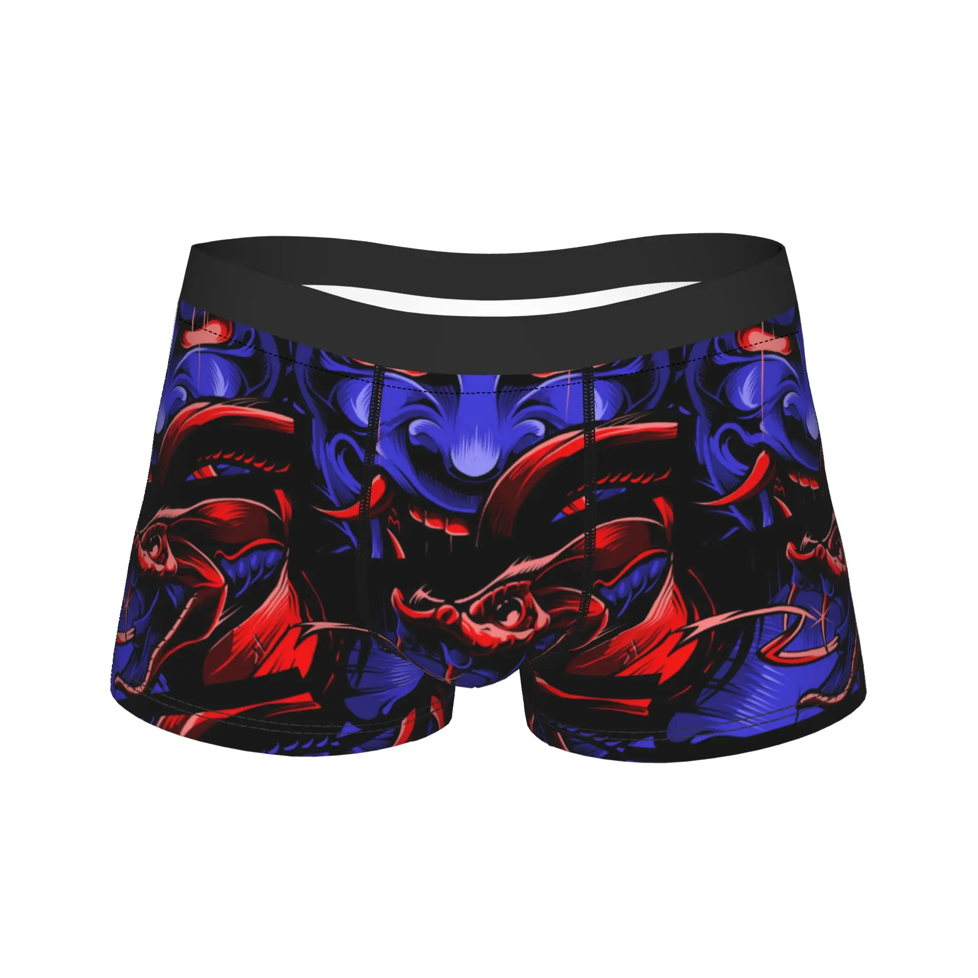 Dark Purple Demon Face Horror Art Boxer Brief  Underwear High Quality Men's Sexy Soft Trunk Pattern Plus Size Panties