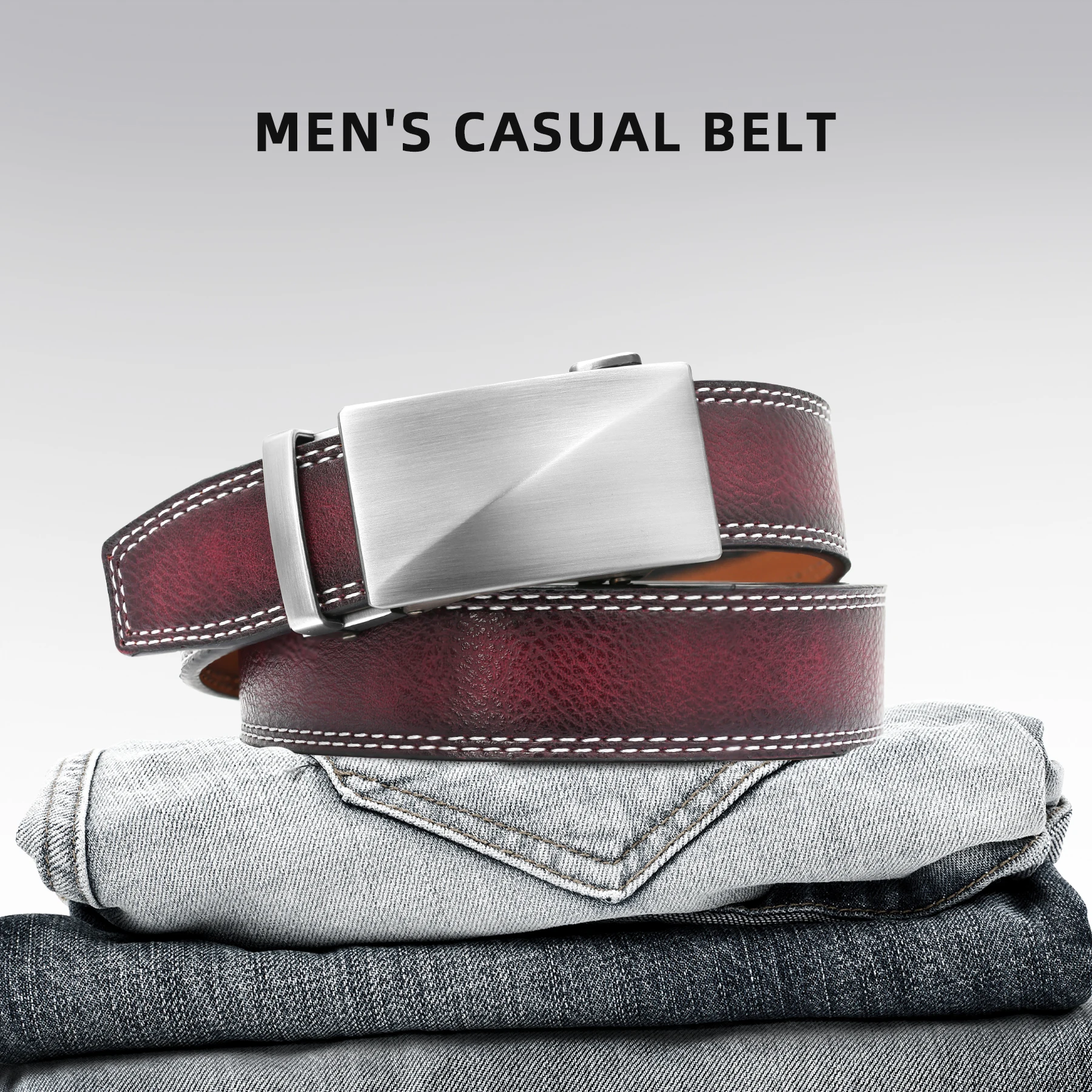 Мужской ремень с храповым механизмом, ремни из искусственной кожи, ширина 1, 3/8 дюйма, подарок для мужа