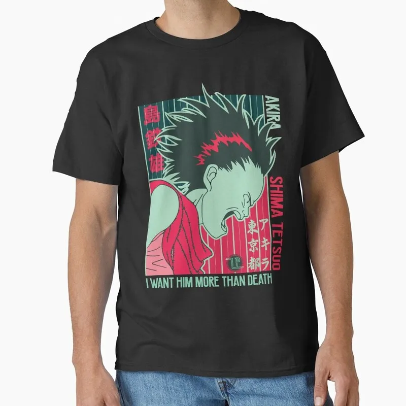 Akira Cyberpunk City Explosion Gift T‑Shirt Katsuhiro Otomo Retro Manga Shotaro Kaneda Neo‑Tokyo Anime Print Short Sleeve Tops