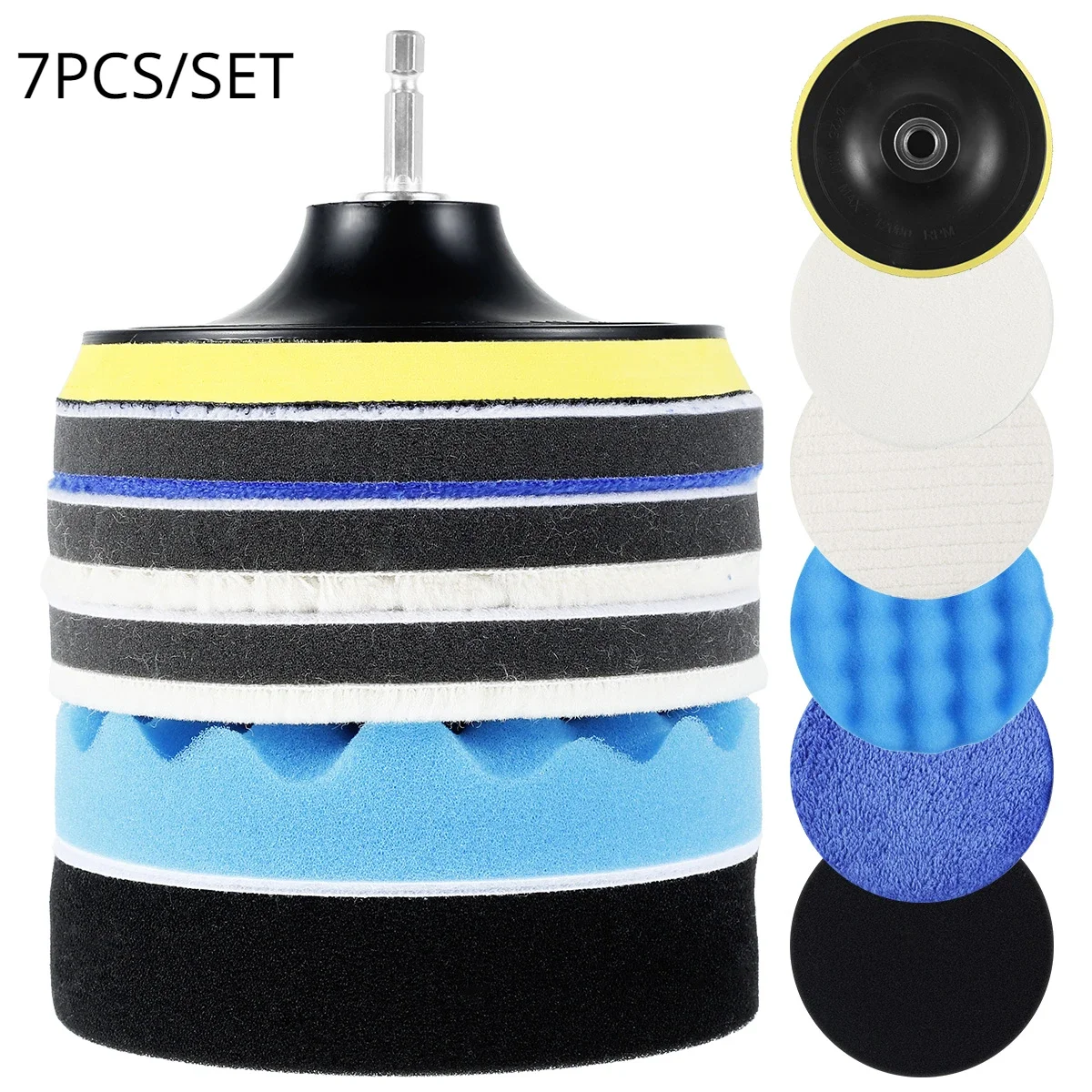 

Polishing Pads Kit Sealing Glaze Waxing Replacement Polishing Sponge 125mm with M14 Drill Adapter for Granite/Car repair Attach