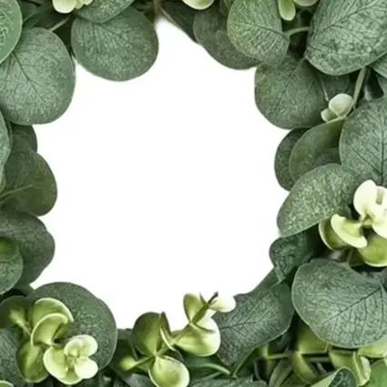 Fake Green Wreath Featuring Eucalyptus and Money Leaves for Door Wall Window Decor Plastic All Season Use 40cm 50cm
