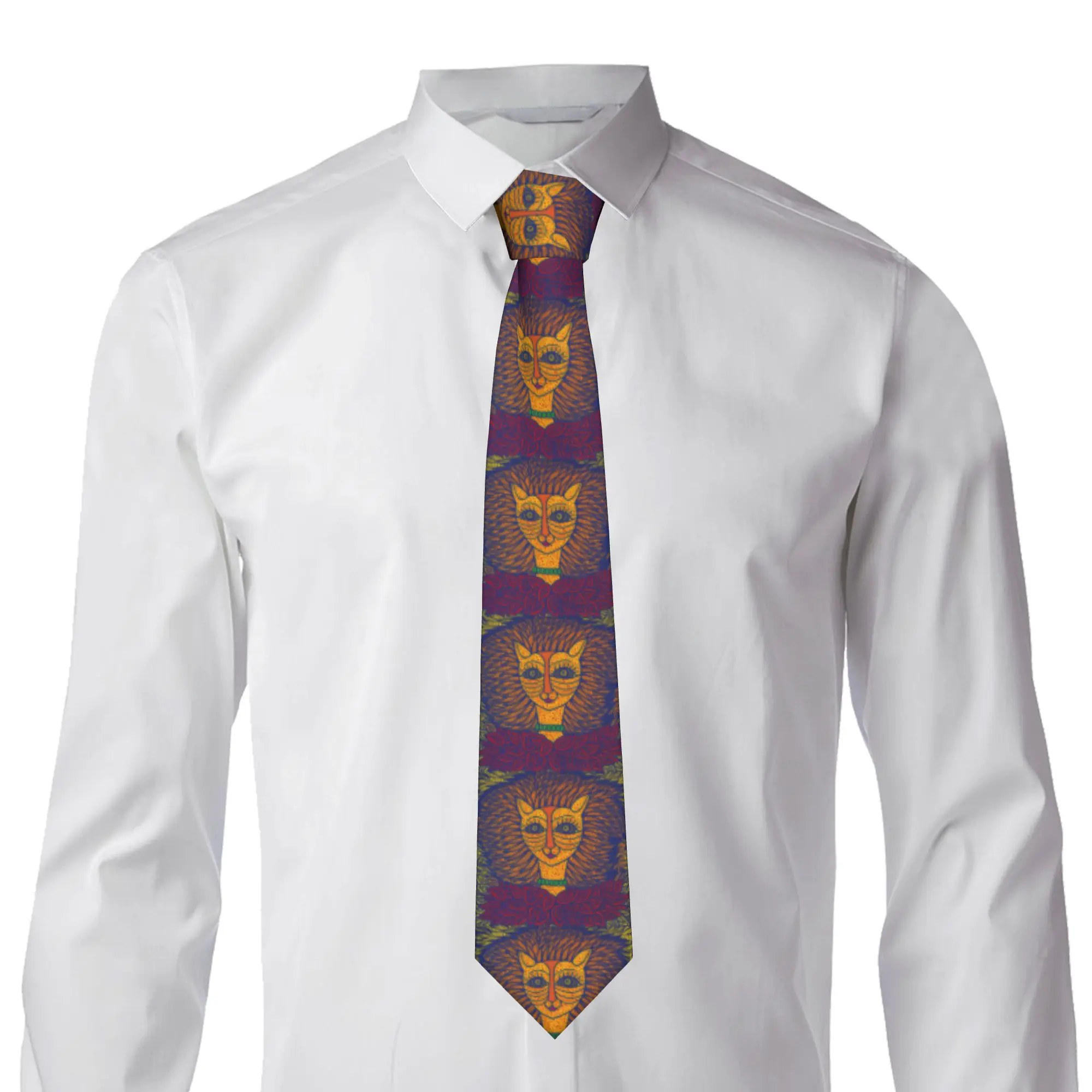 Formal Yayoi Kusama Self-Portrait Neck Tie Mens Silk Abstract Art Neckties for Business Cravat