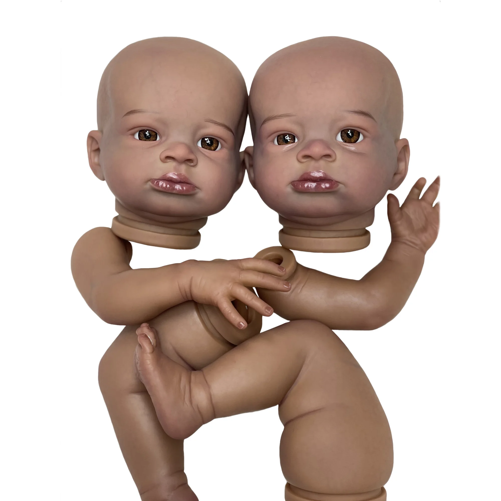 Lanny Bebe Reborn Kits 18-20 Inch Black Skin Unpainted/Painted Open Eyes Unassembled Doll Parts Toy Acessório Kit Bebé Reborn