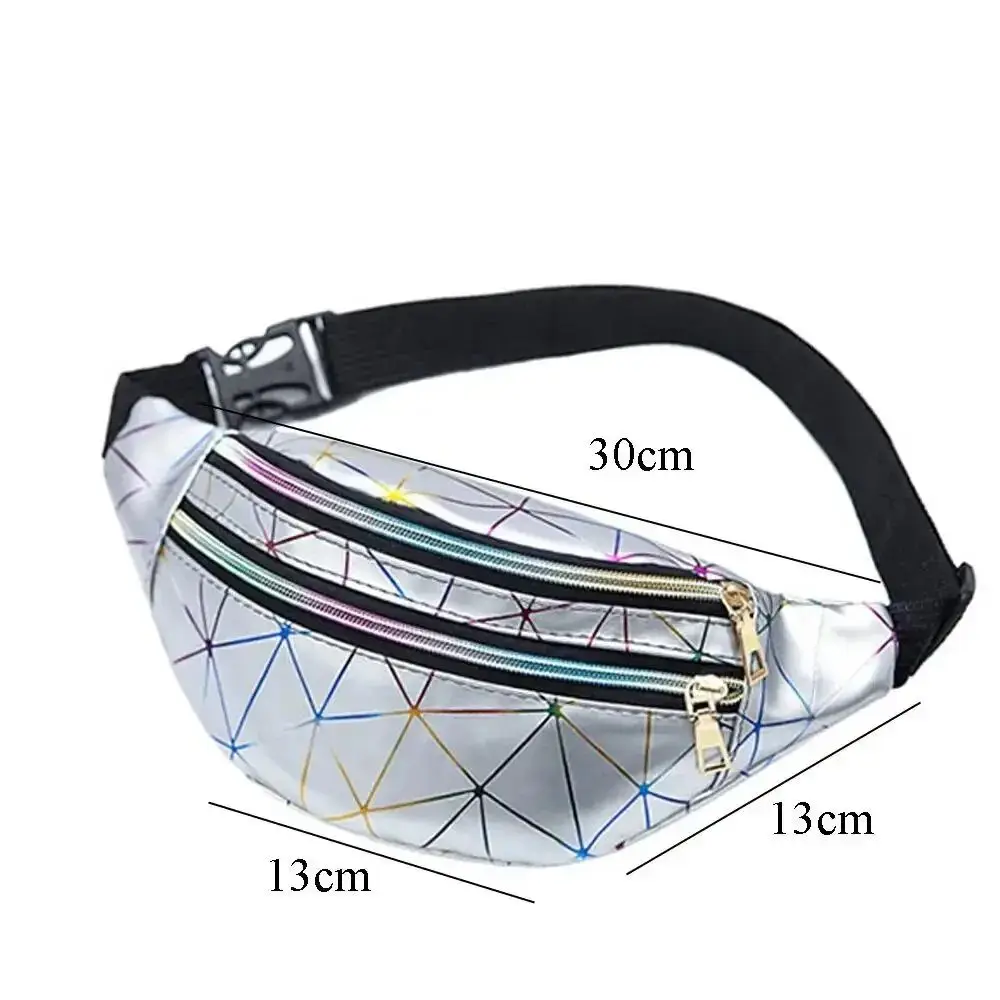 New Fashion Women Waist Packs Fanny Pack Pouch Hip Purse Satchel Laser Belt Bags Geometric Patterns Wallet