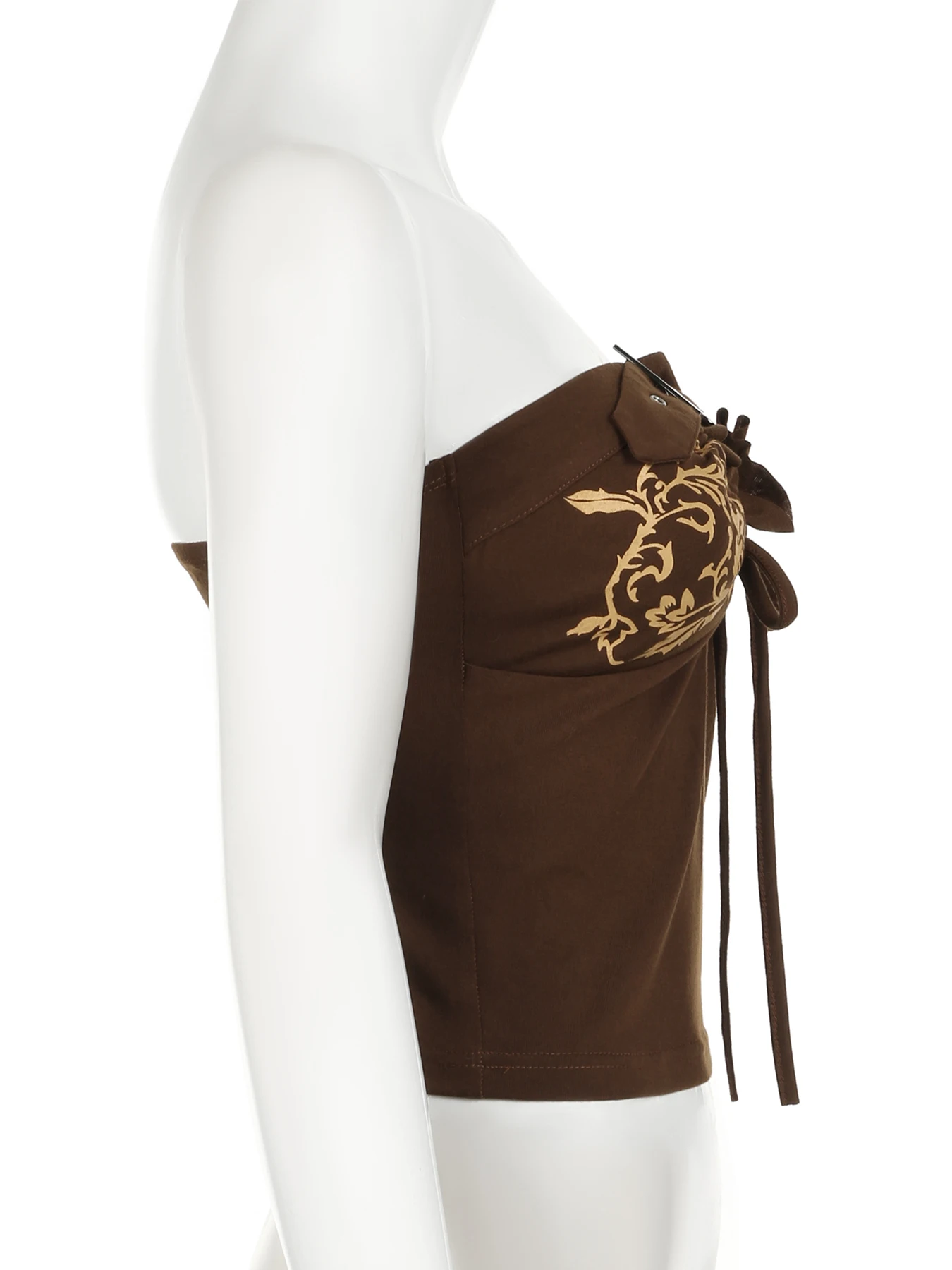 IAMSURE Vintage Hollow Out Tube Top Sexy Slim Bandage Slash Neck Sleeveless Crop Tops Women 2024 Summer Fashion Streetwear Lady