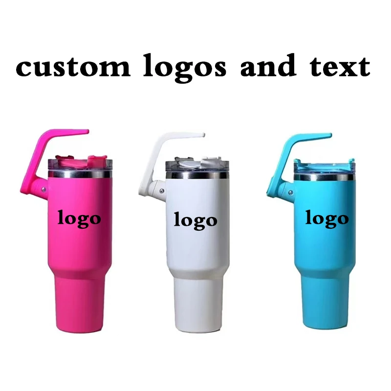 

Personalized 1200ML Tumbler with Handle Lid Straw 40oz Stainless Steel Water Bottle Vacuum Thermos Cup Travel Car Coffee Mug