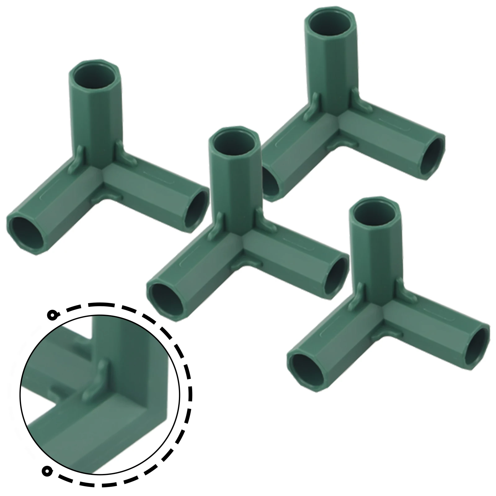 Greenhouse Building Fittings Frame Connectors Green Outdoor Garden Greenhouse Pole Joints Adapter For Flower Stands Bracket