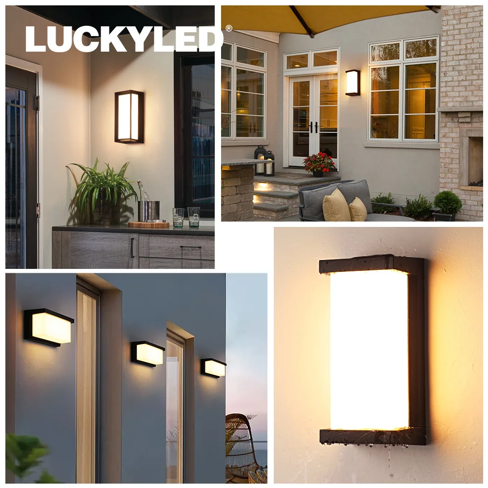 Waterproof Outdoor LED Wall Light 24W Modern Exterior Wall Lamp AC90-260V Outside Facade Wall Lighting for Street Porch Garden