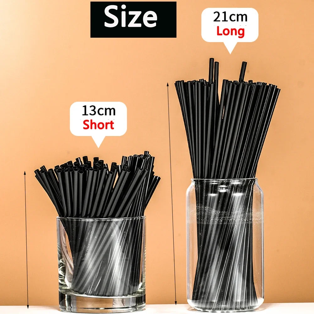 50-3000PCS Cocktail Straws Black Straws Flexible Drinking Straws for Tea plastique Drink Tube Straw Bar Party Wedding Wholesale