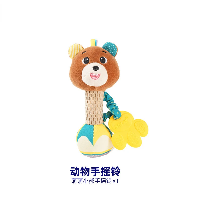 Plush Doll Baby Handheld Stick Newborn Puzzle Soothing Plush Doll Cartoon Animal Toothpaste Hand Ringing Baby Toys Rattle