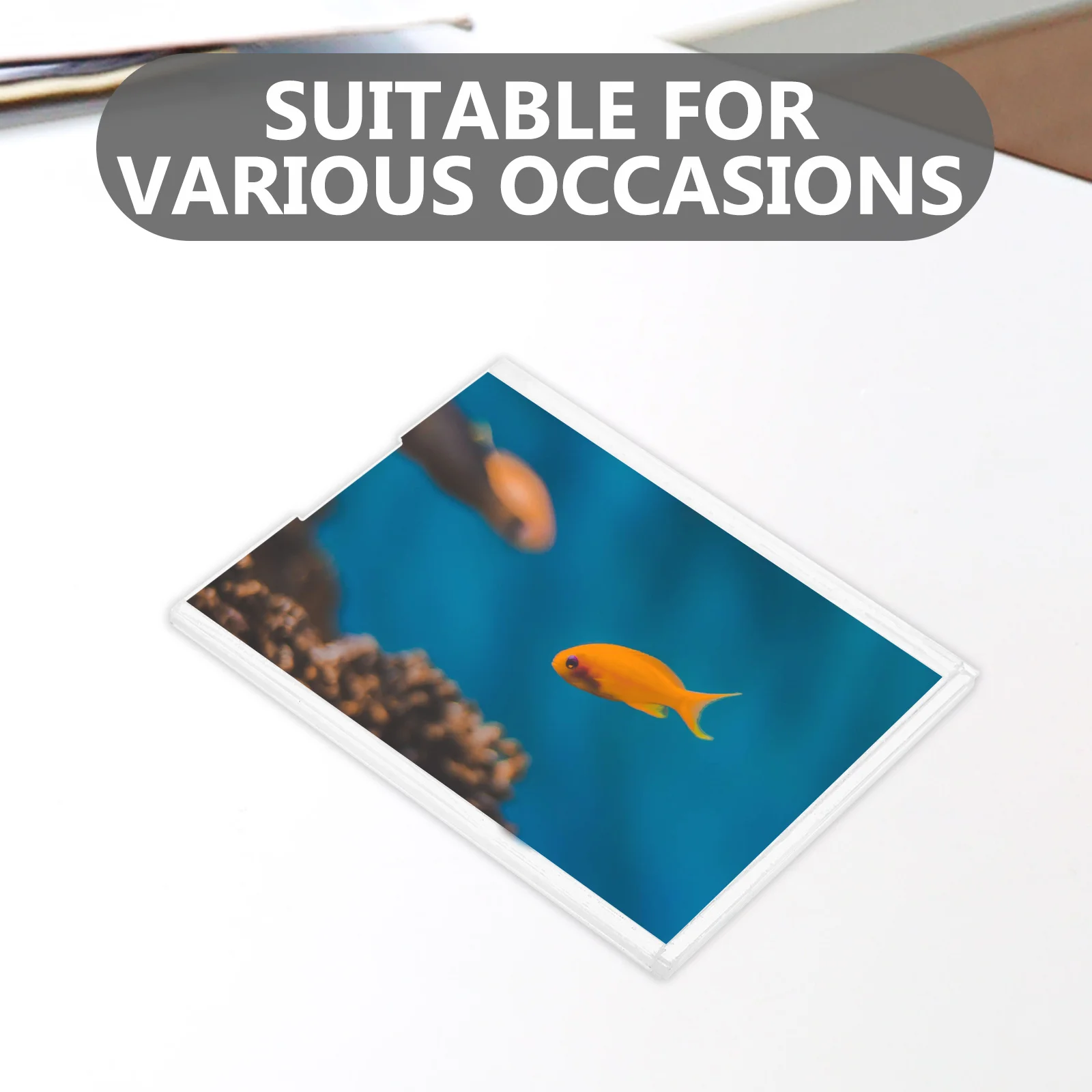 4 قطعة فتحة بطاقة أكريليك مزدوجة الطبقة حاملي بطاقات العمل حامل منظم كتيب واضح لعرض مكتب المكتب #2