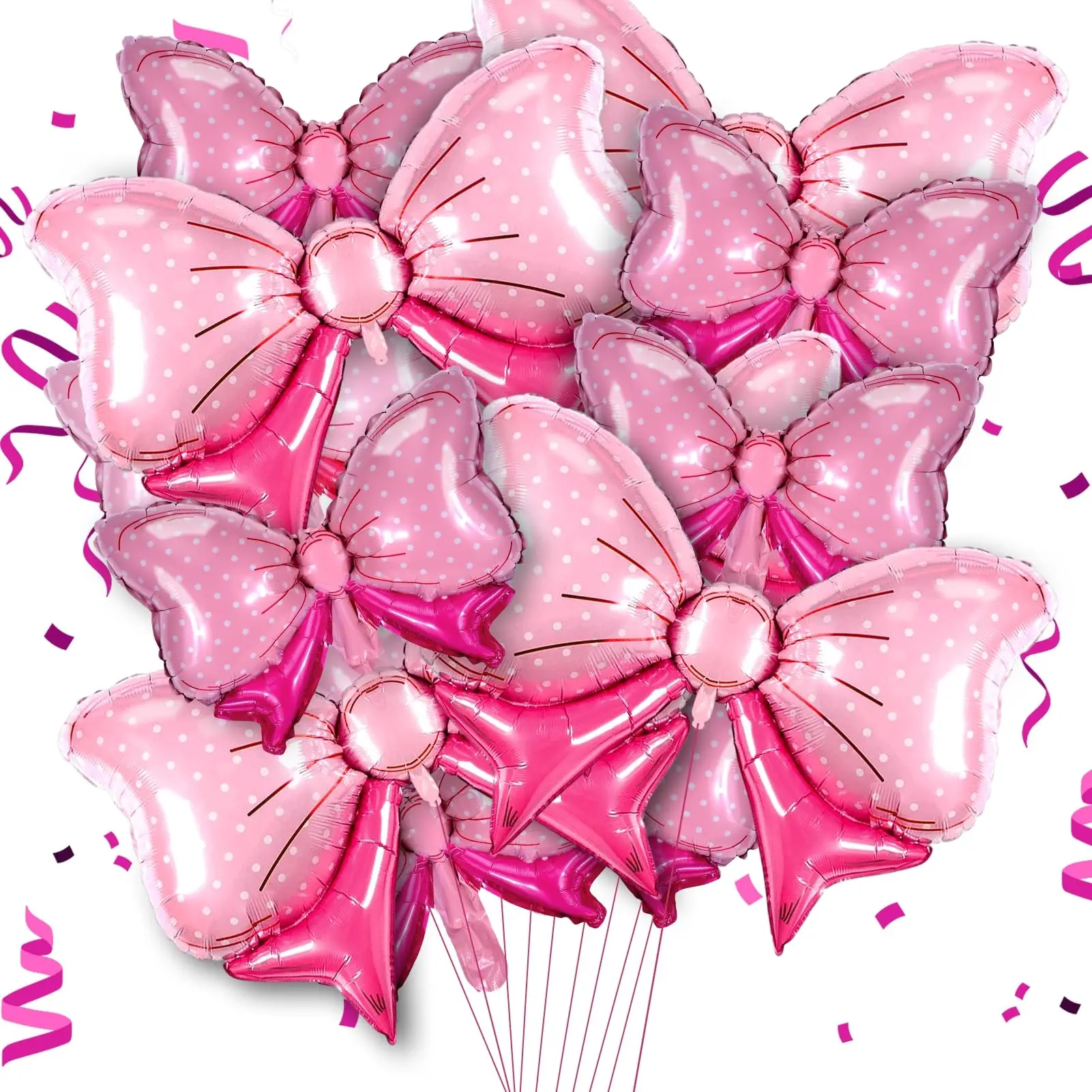 10Pcs Pink Bow Balloon Baby Shower Wedding Pink Party Children Theme Party Decoration Supplies