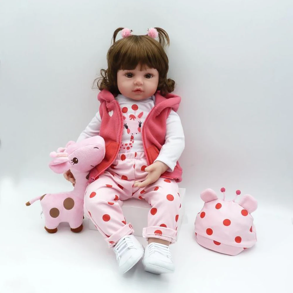 (48 cm bambola rinata) bambole di simulazione in vinile pieno carino vestire gioco giocattoli lavabili che accompagna i bambini per i regali di Natale