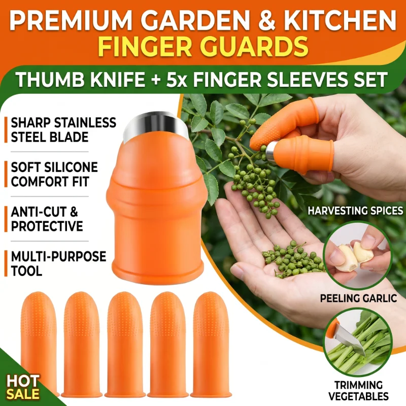Fingerschutz, Garten-Daumenmesser zum Pflücken von Obst, Gemüse, Topfpflanzen, Erntemesser, Kneifen von Pflanzen, Scheren, Werkzeuge