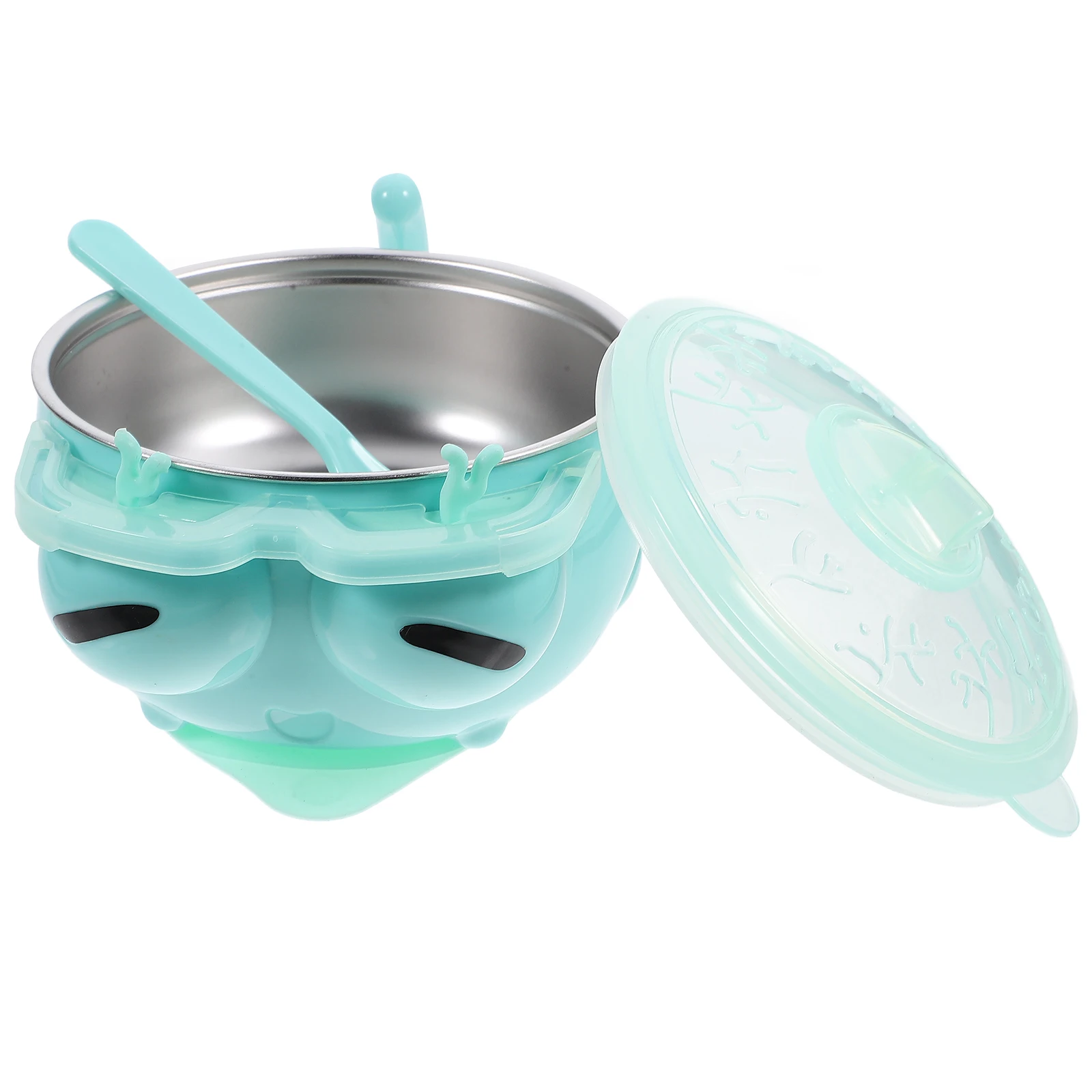 

Baby Insulation Bowl Stainless Steel Non Slip Suction Feeding Food Container Kids Cartoon Four Seasons