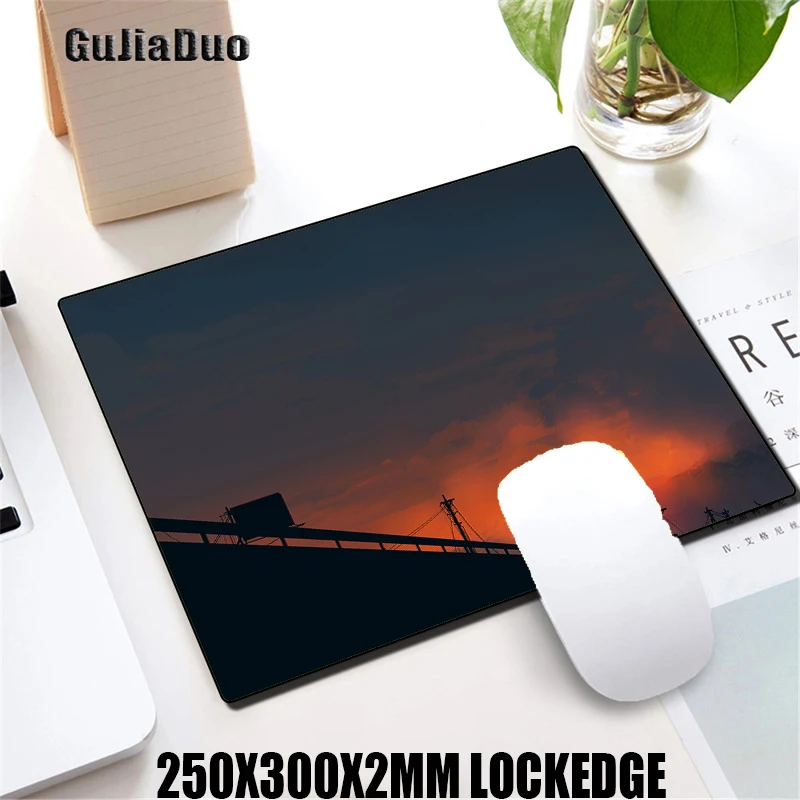 GuJiaDuo Sunset Art Mouse Pad Notebook Keyboard Table Deks Mat for Office Hoom Waterproof Landscape Art Mousepad Gamer Cabinet