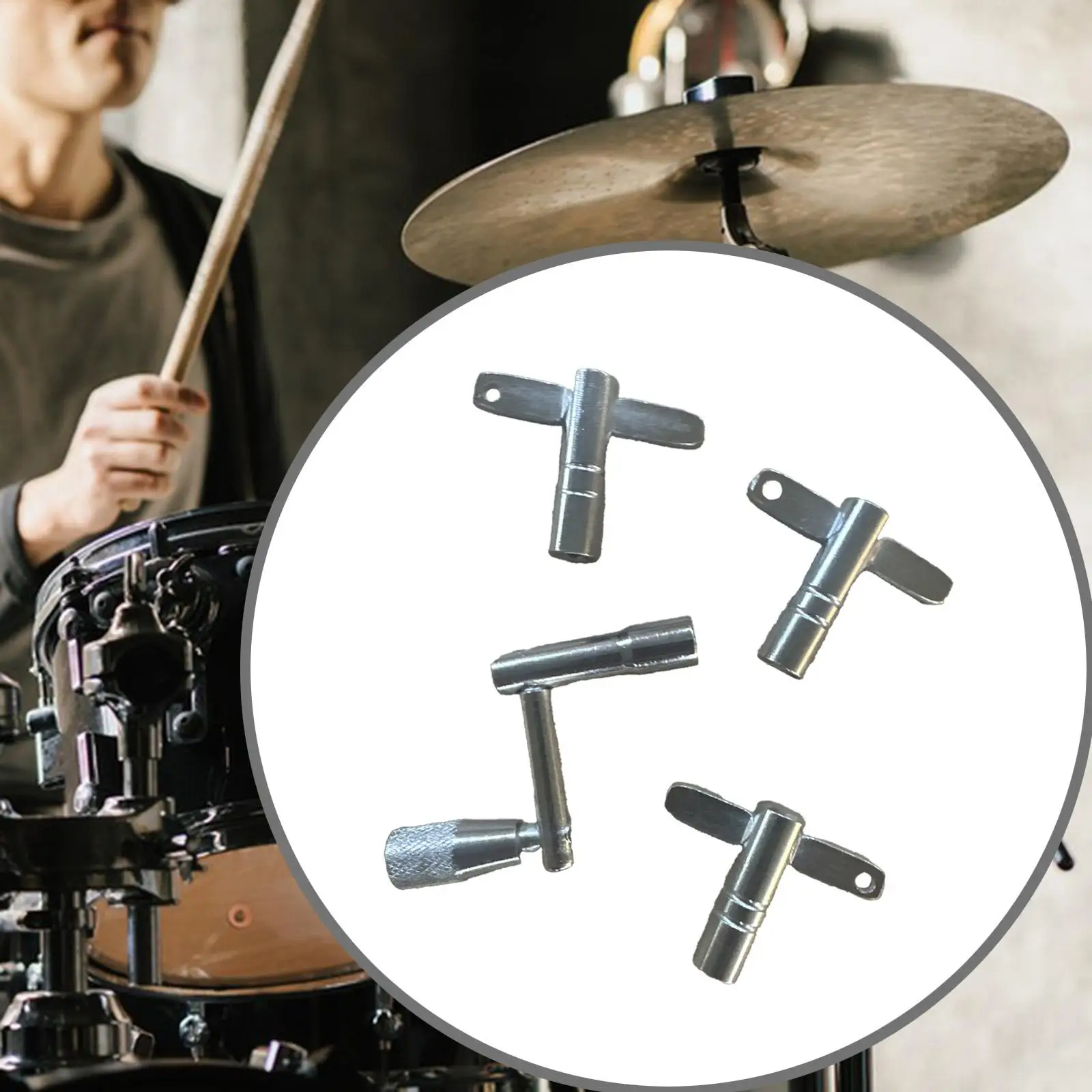 

4x Drum Key Wrench Hardware Universal Sturdy Portable Percussion Accessories Easy to Use Multi Tool Multipurpose Drum Tuner Kit