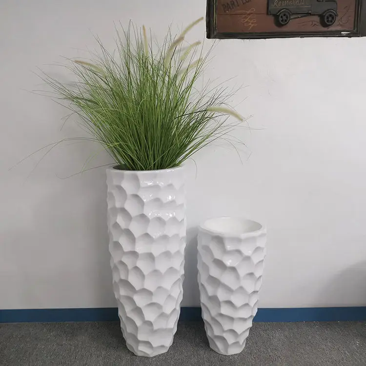 Floor Wholesale Nordic Modern Style - Elegant Home Decoration Living Room Jarrones Para Sala White High Floor Cylindrical Vase