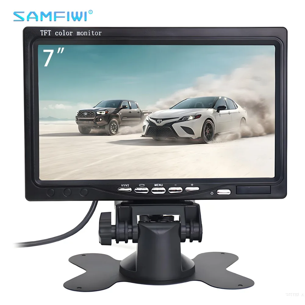 7 Inch Car TFT LCD Color Screen Single Channel Video Input Vehicle Rear View Display Monitor For Truck Bus RVs Plug & Play