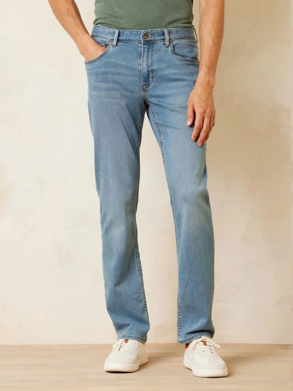 

American King Jeans 138 Knife Lyocell Blend Men's Skin-friendly Breathable High Elastic Indigo Washed American Casual Denim J...