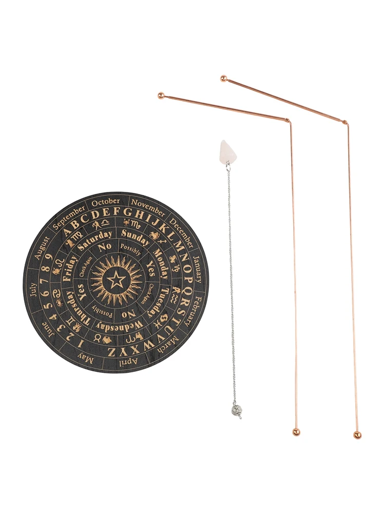 99.9% Pure Copper Telescopic Dowsing Rods Set With Pendulum And Scrying Mat For Water Finding Treasure Hunting Tool