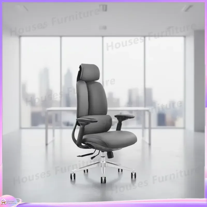 Modern Ergonomic Gaming Office Chair with Retractable Footrest Leather High Back Computer Desk Chair for Home Student Gamer