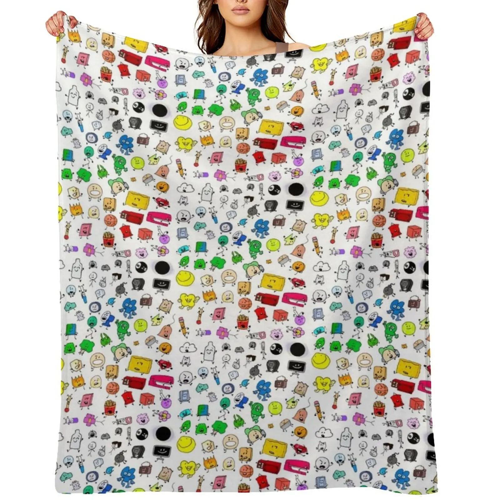 

BFDI All Characters (Transparent) Throw Blanket Luxury Throw bed plaid Thins cosplay anime Blankets