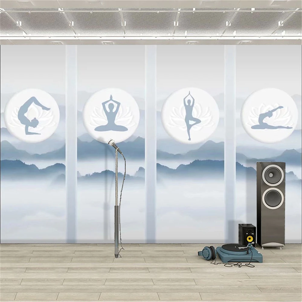 Custom Yoga dance studio wallpaper fitness sports background wall cloth creative fashion bedroom mural 3D wall paper home decor