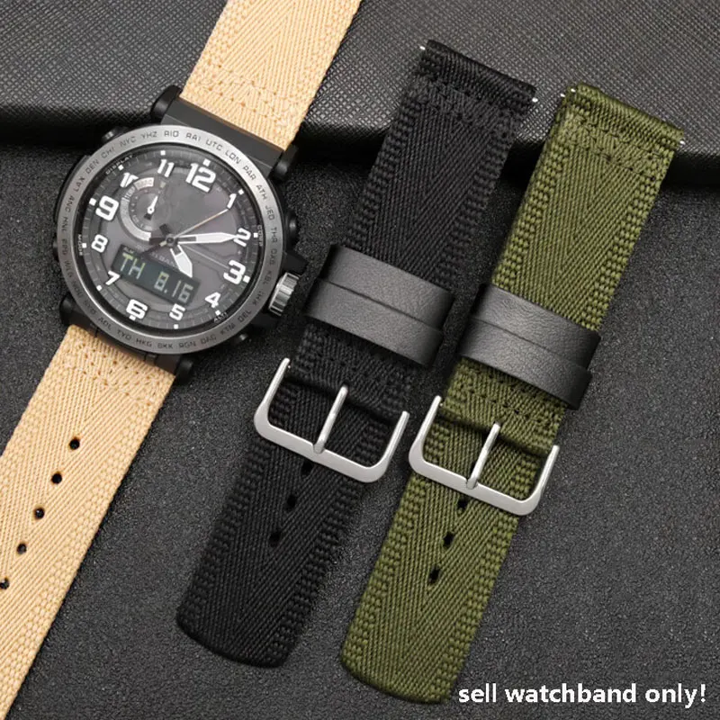 23mm nylon quick release watchband for Casio mountain watch PRW-60Y/61/50Y/70Y/30 PRW-6900Y/6800 series nylon canvas watch strap