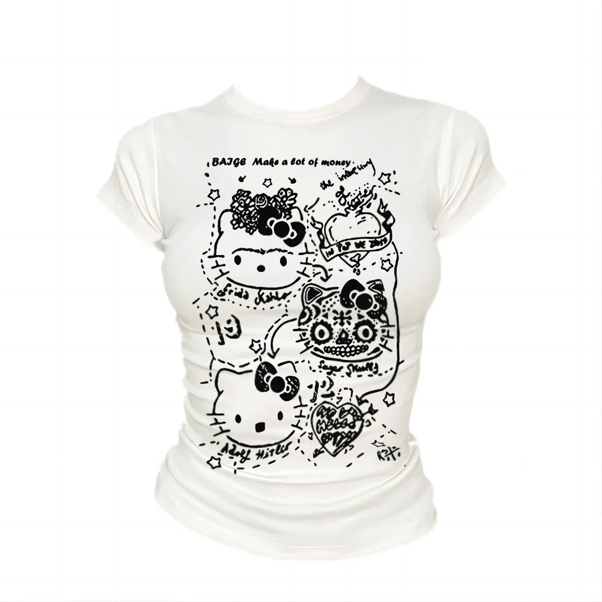 

Комплект Y2K в стиле ретро: облегающий топ с короткими рукавами и брюки для женщин, в стиле Abi Cultural