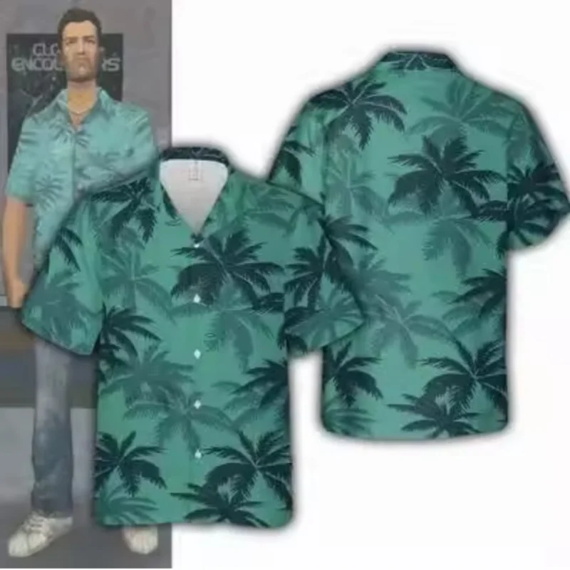 

Hawaiian Flower Casual Shirt Men Vacation DailyTops Pattern 3D Coconut tree Print Fashion Shirts Y2k Unisex Clothing