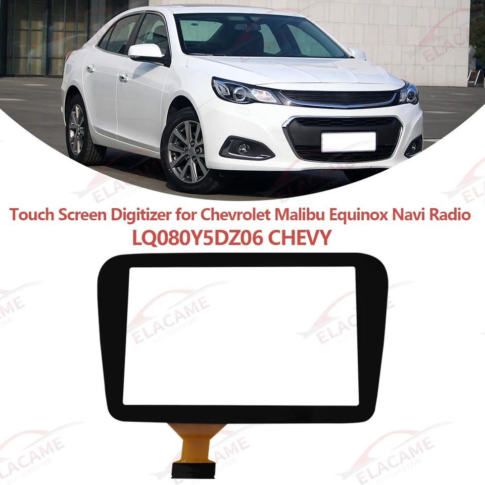 

For Chevrolet Malibu Equinox LQ080Y5DZ06 8 Inch 60 Pins Glass LCD Touch Screen Display Digitizer Mulitmedia Navigation Parts