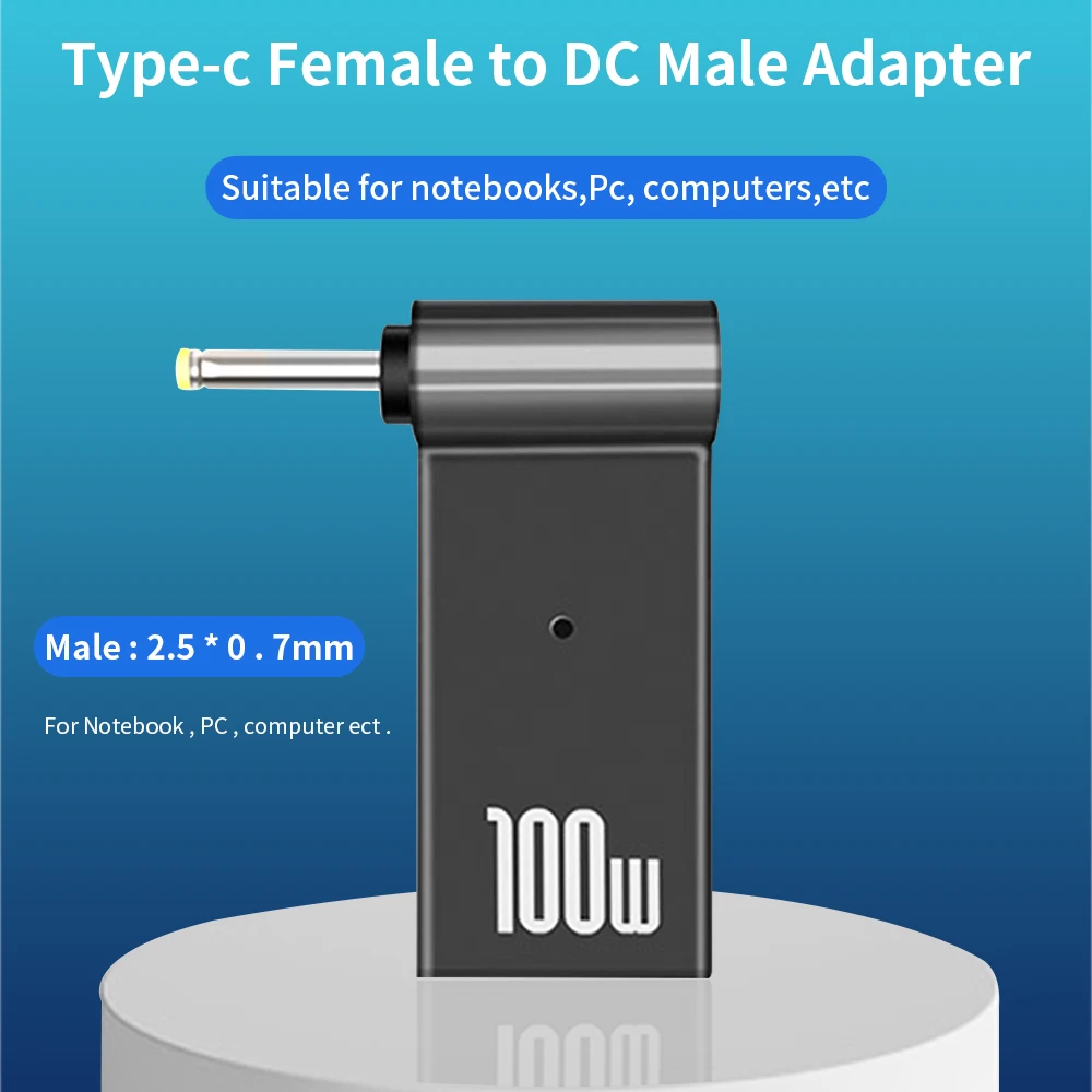 Adapter protokołu PD 100W 5A 20V type-c na DC męski wtyk Jack konwerter ładowarka do laptopa Adapter do laptopów Lenovo/HP/DELL