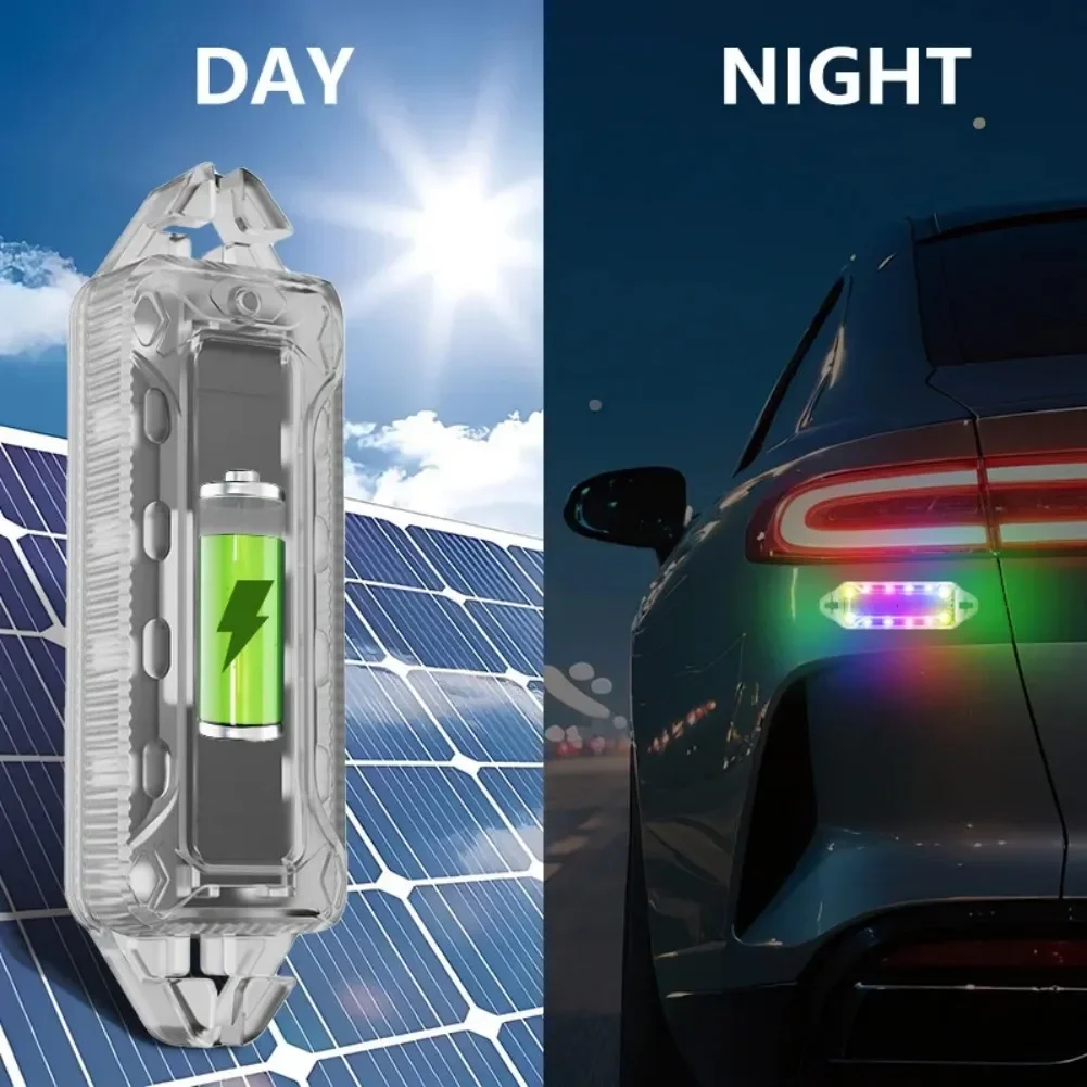 

1pcs Car Wireless LED Solar Strobe Light For Motorcycle Flashing Light Signal Lamp Solar Strobe Light