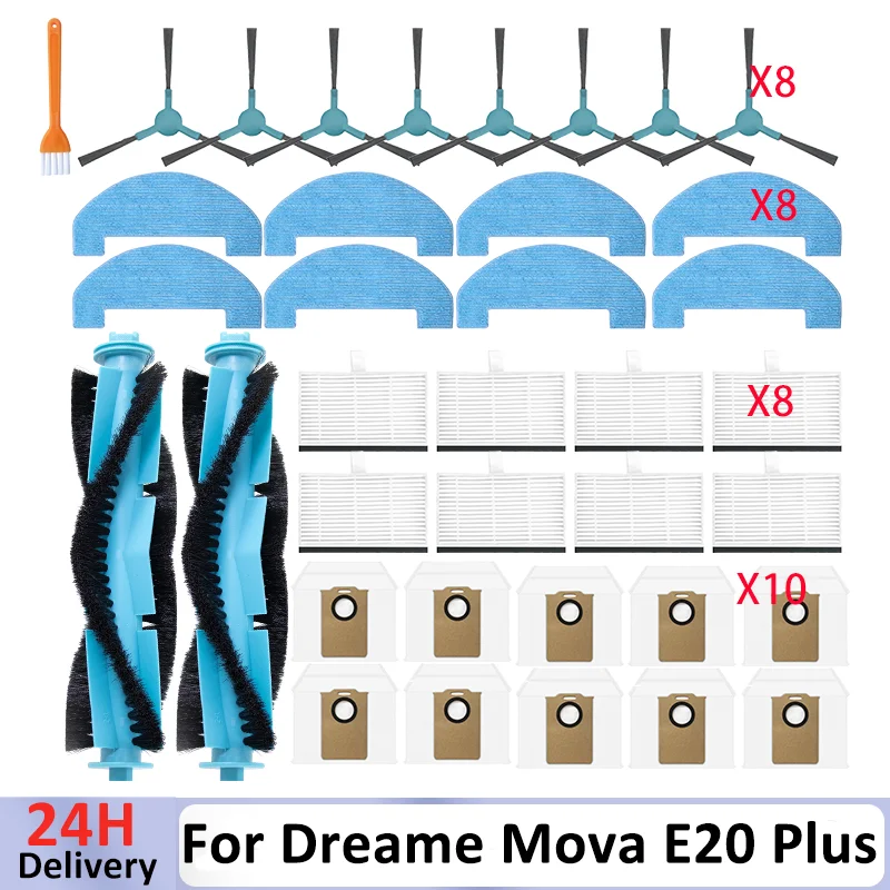 Аксессуары для MONSGA MS1 MAX, Priscenic Q8 Max,Mova E10,Liectroux M70 Pro,Mamibot EXVAC700 Pioneer, детали, основная боковая щетка, фильтр