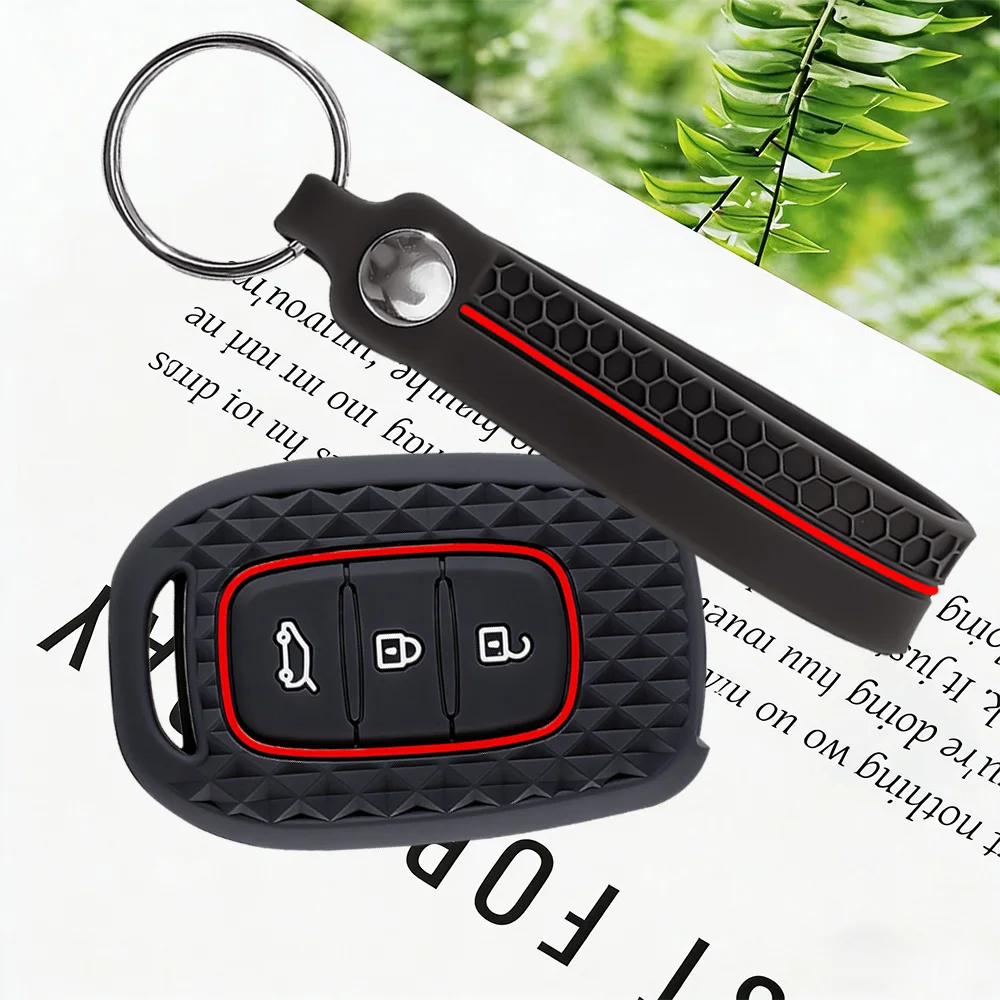 Funda de Silicona Premium para Llave de Coche con Llavero - Para Renault Kwid, Traffic, Symbol, Dacia Sandero, Logan, Duster 2016 2017 2018