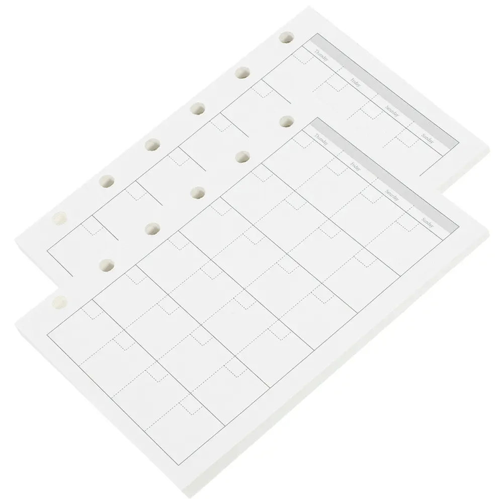 2Sets Hand Account Notebook Refill Thick Hard-Wearing Loose Leaf Paper Replacement Notepad Inserts Student Travel Office Planner