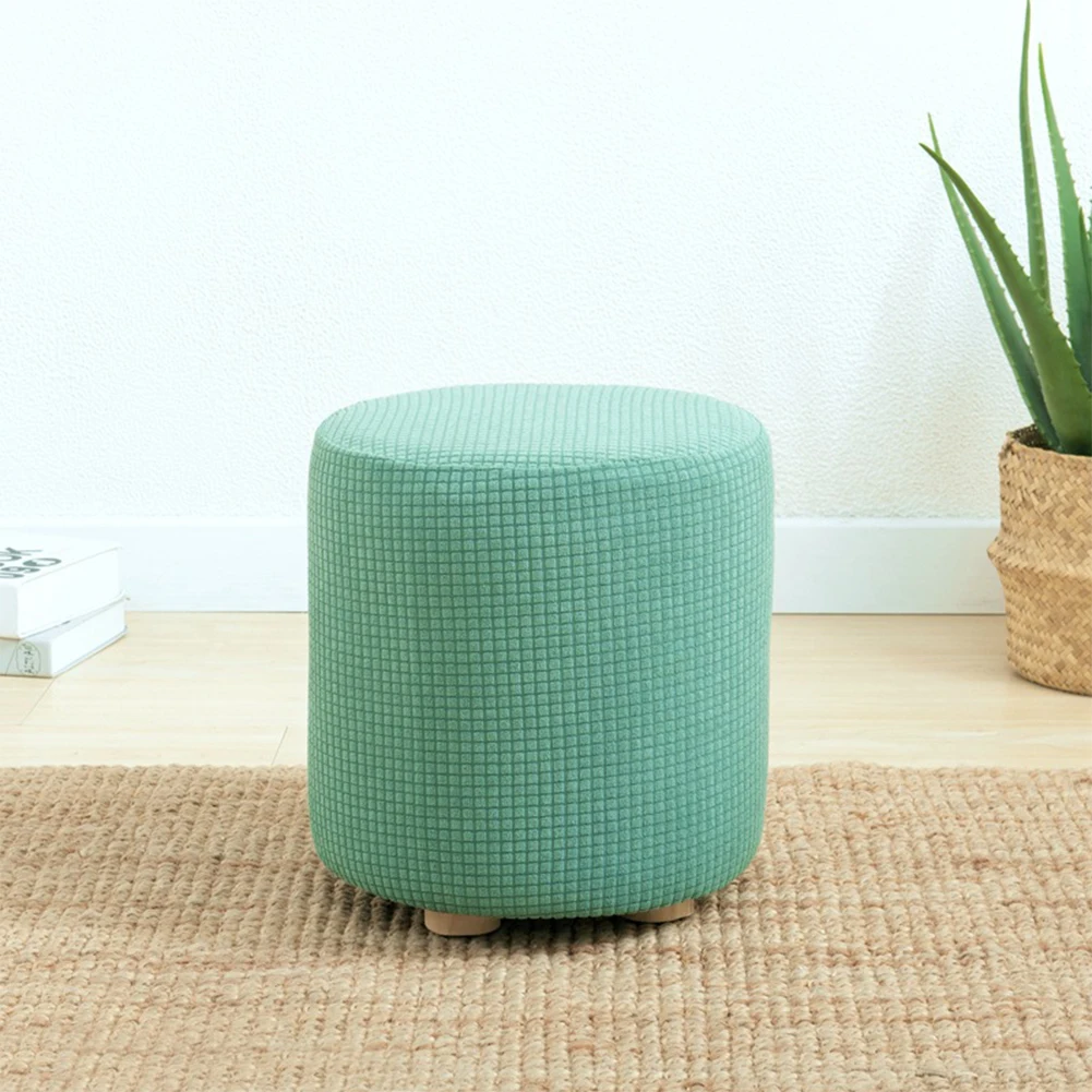 

Round Stool Cover Solid Color Stretchable Elastic Replacement Furniture Protector Desk Dining Office Chair Couch Sofa Cover