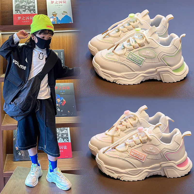 

Fashion Girls Children Running Shoes Spring & Summer Breathable Boys Kids Sneakers Air Mesh Sports Casual Size 26-37